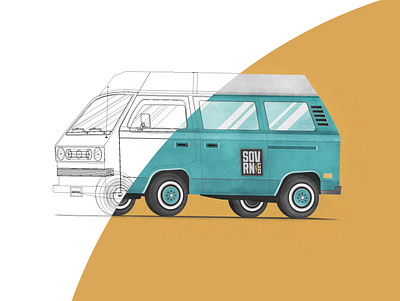 Van: Multi View 70s illustration photoshop van vector volkswagen