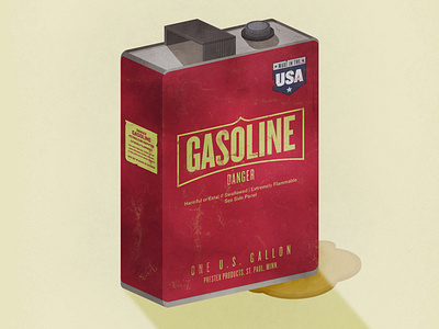 Pa's Ol' Can O' Gas gasoline illustration old photoshop texture vector vintage