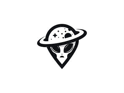 Alien alien crow design illustration logo simple space