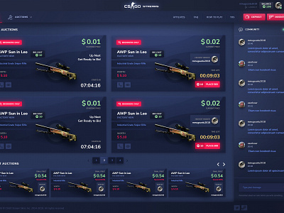 CSGo Auctions Website Design