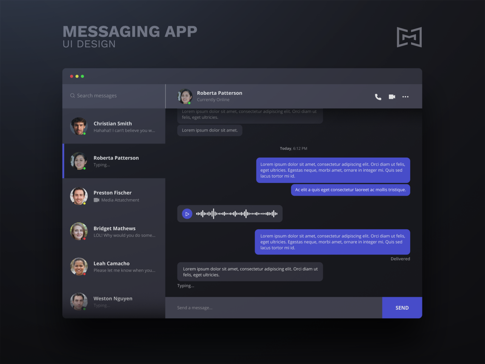 MESSAGING DESKTOP APP - UI DESIGN by Christian Montalvo on Dribbble