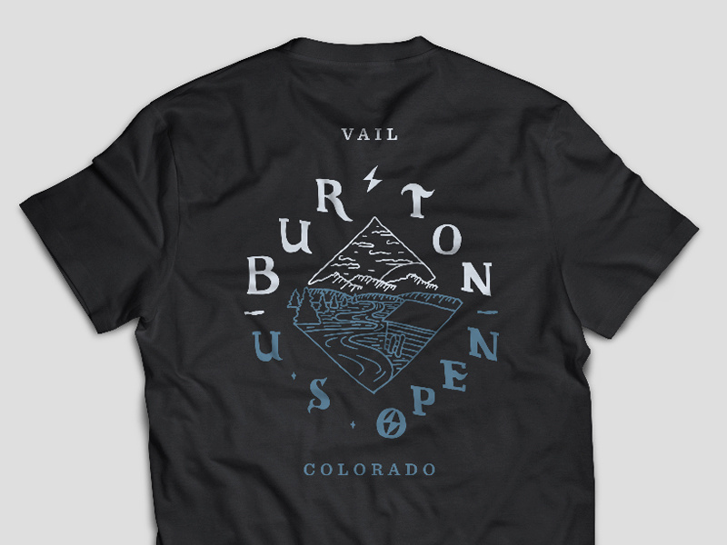 Burton US Open Mountain Tee lettering typography mountains illustration