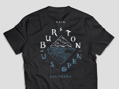 Burton US Open Mountain Tee illustration lettering mountains typography