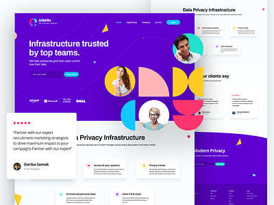 oriento - Trusted platform by top teams - Landing Page branding design illustration interaction design landing page landingpage prototyping typography ui user experience ux