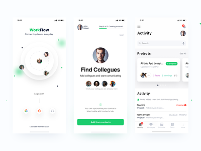 Workflow - Connecting teams everyday app app designer ecology flow green interaction design prototyping remote remotework task task manager teams teamwork ui uiconcept user experience ux work workflow