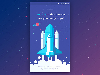 Space Journey Onboarding android animated app designer icon icons illustrations interaction design material design prototyping ui user experience ux