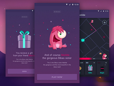 Matilde On Bibas Game android animated app designer icon icons illustrations interaction design material design prototyping ui user experience ux