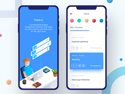 Todo Io - Project Manage App android animated app designer icon icons illustrations interaction design material design prototyping ui user experience ux