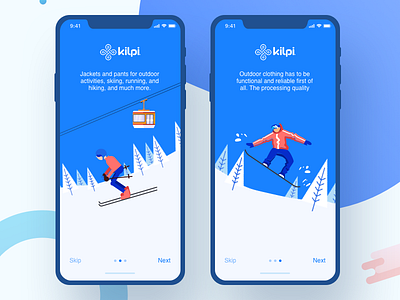Kilpi Online Shopping Onboardings android animated app designer icon icons illustrations interaction design material design prototyping ui user experience ux