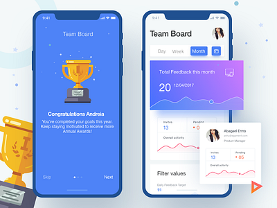 Team Onboard Dashboard Mobile Version android animated app designer icon icons illustrations interaction design material design prototyping ui user experience ux