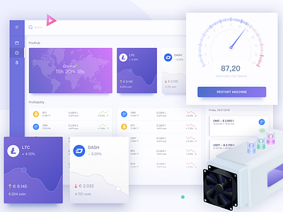 Poolhub Desktop Dashboard android animated app designer icon icons illustrations interaction design material design prototyping ui user experience ux