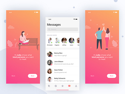 Firstdate app animated app designer dating icon icons illustrations interaction design iphone prototyping ui user experience ux