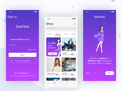 Boohoo Shop ios app Concept
