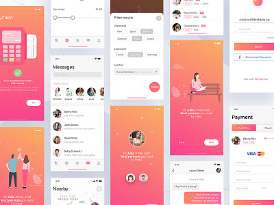 Firstdate app animated app designer icon icons illustrations interaction design ios material design prototyping ui user experience ux