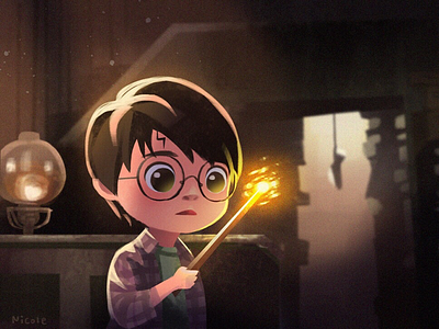 Harry Potter 2d art art character character design children concept art harry potter hogwarts hp illustration magic wand wizard