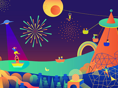 Future City 1 city future geometric night vector web