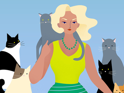 Catwalk cat catwalk fashion geometric illustration