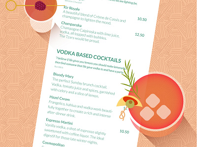 Cocktail & Menu adobeillustator cocktail geometric illustration menu typogaphy vectorart website