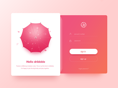 Hello dribbble ui