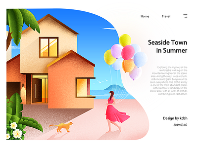 Seaside Town in Summer ui uidesign 插图