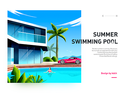 Summer pool illustrations design ui 插图 设计