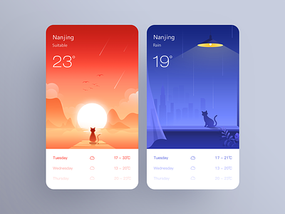 A group of weather illustrations branding hiwow illustration ui uidesign 插图