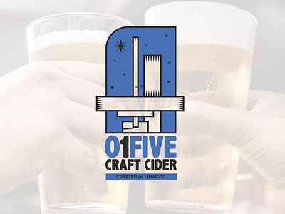 01five Craft Cider logo design art branding cider design illustration logo monument typography