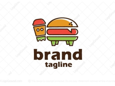 Burger And Corky Cup Logo branding burger burger logo cafe coffee cow cup design fastfood logo milk restaurant shake