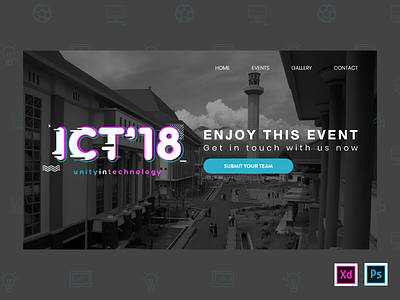 ICT 2018 Landing Page hero homepage landing page ui vintage website