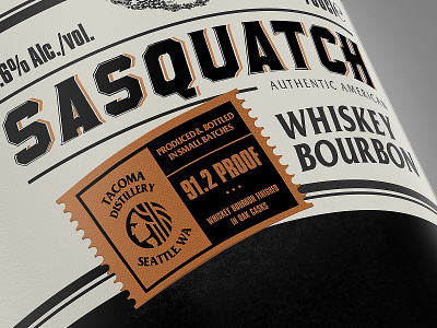 Sasquatch Bourbon branding custom design label design lettering packaging print type