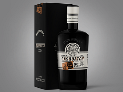 Sasquatch Bourbon alcohol bourbon design label lettering packaging sasquatch seattle spirit texture typograhy
