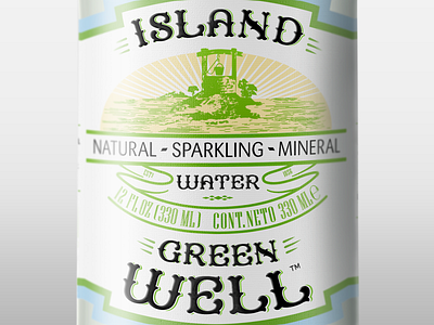 Island Green Well branding customlettering label logodesign packaging type typography water