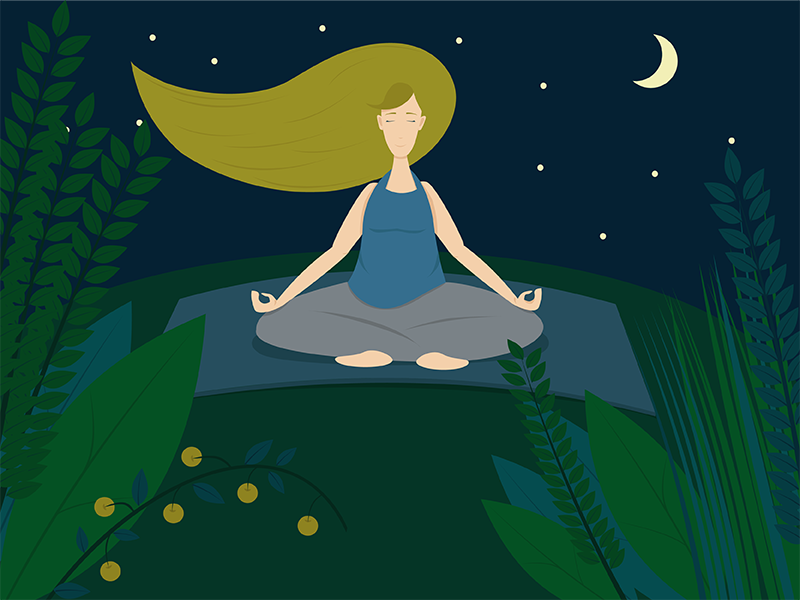 Yoga girl graphicdesign adobeillustrator adobeaftereffects adobe peace meditationspace meditation yoga nature girl graphic illustration
