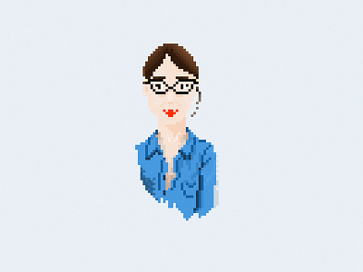 Girl pixelart 8bit 8bit graphic blue girl glasses illustration illustrator jeans pixel pixelart redlips