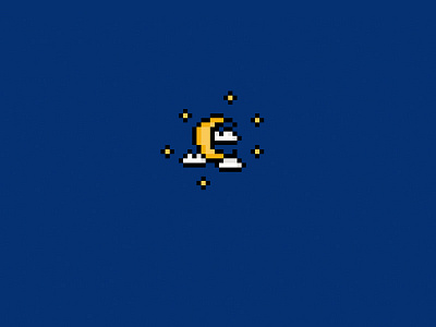 night 8bit 8bit graphic adobe clouds design graphic graphicdesign illustration illustrator moon night pixel pixelart