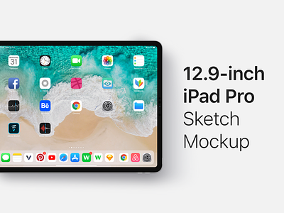 12.9-inch iPad Pro (2018) Sketch Mockup - Free Download app app interface design interface ios ipad ipad pro mobile design mockup product ui user interface