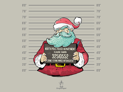 Arrested Santa - Flat Illustration