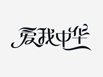 Typography——爱我中华 font logo typography zizai