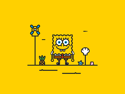SpongeBob SquarePants! design icons illustrator smiley ui