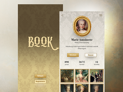 Baroque UI concept adobe xd app design baroque design profile ui uidesign webdesign