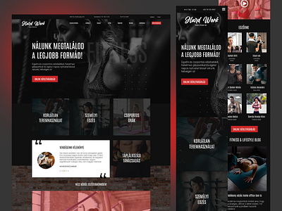 Hard Work gym & fitness design website