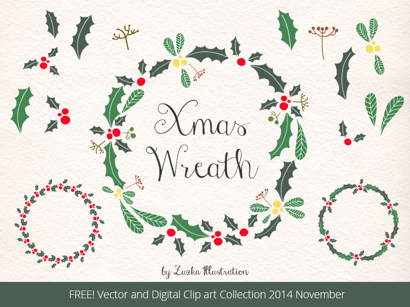 Download Freebie Christmas Wreath Holly Vector By Toth Zsuzsanna On Dribbble SVG Cut Files