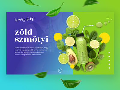 "zöld smötyi" - Smoothie single page adobe xd green homepage design landingpage single page smoothie ui ui design webdesign