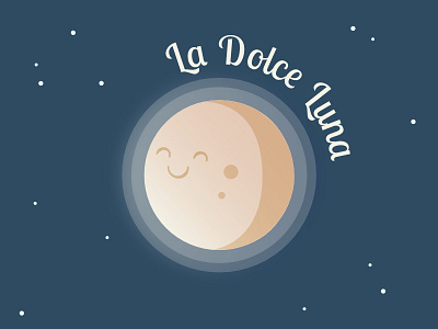 La Dolce Luna beige blue branding fun luna moon night simple sky space sweet