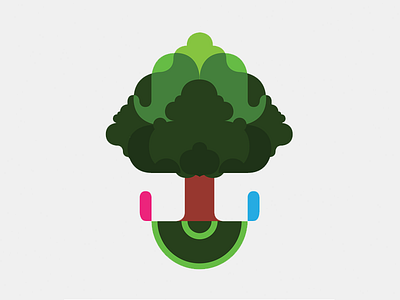 Outdoor Yoga Logo green hippy illustration love minimal simple tree vector yoga
