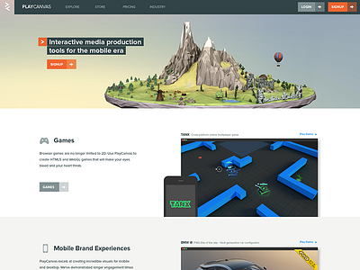 Playcanvas Landing Page