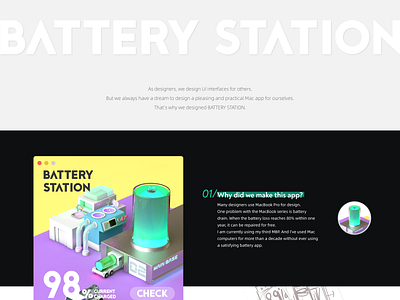 Battery Station- Mac OS App Design animation app app design battery mac macbook ui