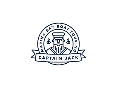 Captain Jack Logo badge branding design emblem graphic illustration logo monoline