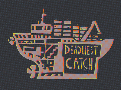 Deadliest Catch catch deadliest halftone midcentury press retro texture weirdink