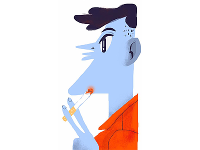 Dandy Chain Smoker character cigarette dandy design illustration man midcentury portrait smoker stylized